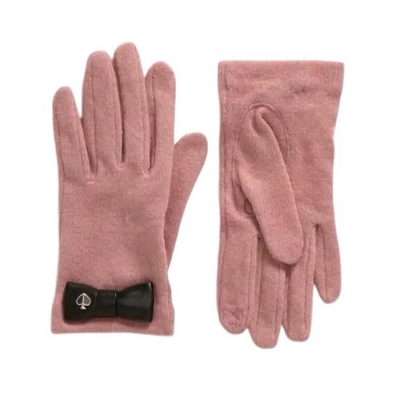 Kate Spade New York Womens Rose Bow Accent Wool Knit Touchscreen Gloves Sz M New